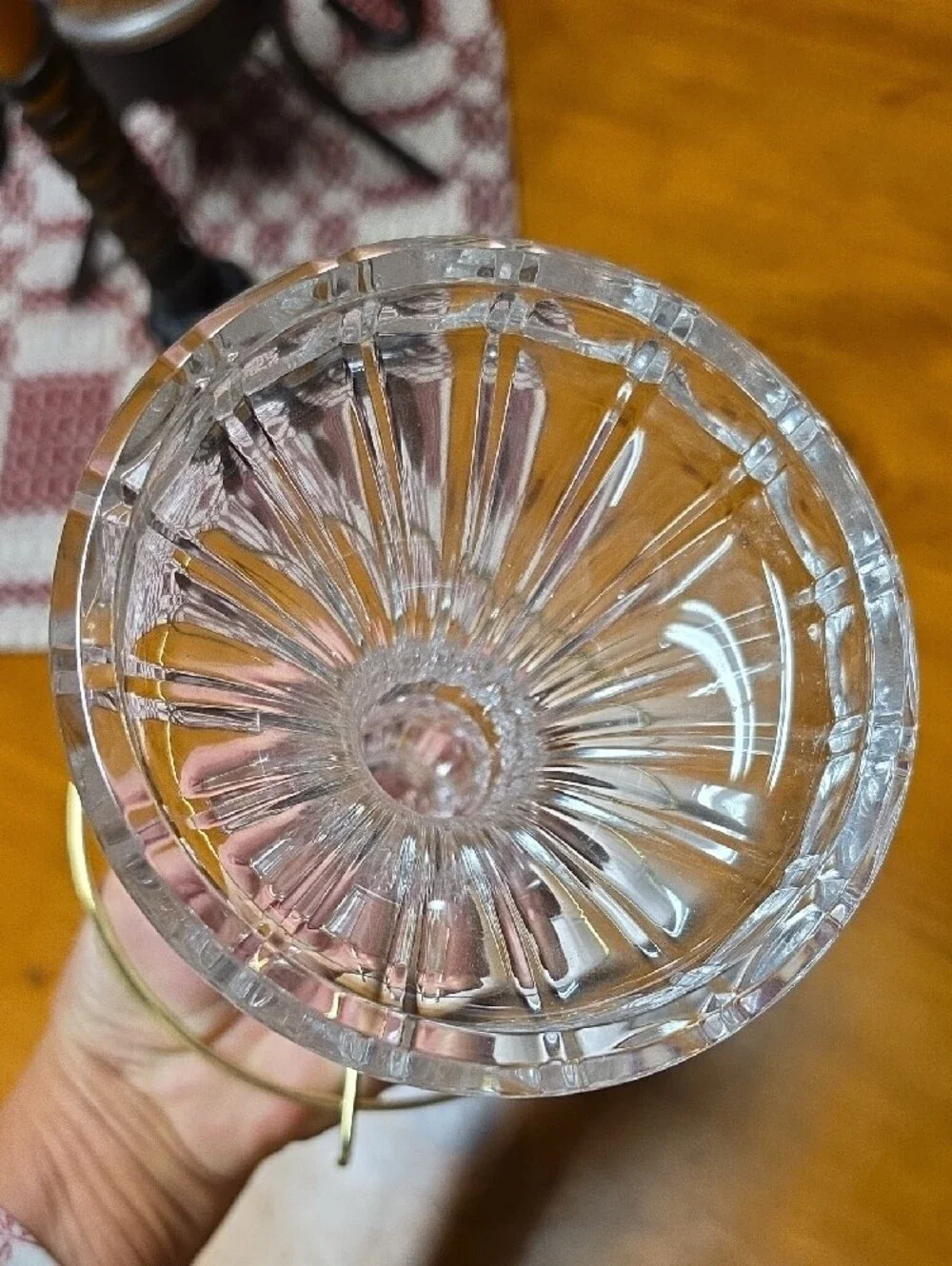 Vintage 1990s PartyLite Astoria Clear Crystal-Style Glass Tea Lite Lamp